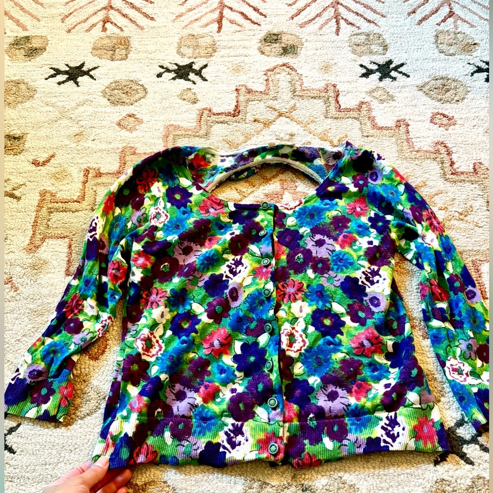 Anthropologie Moth Floral sweater medium